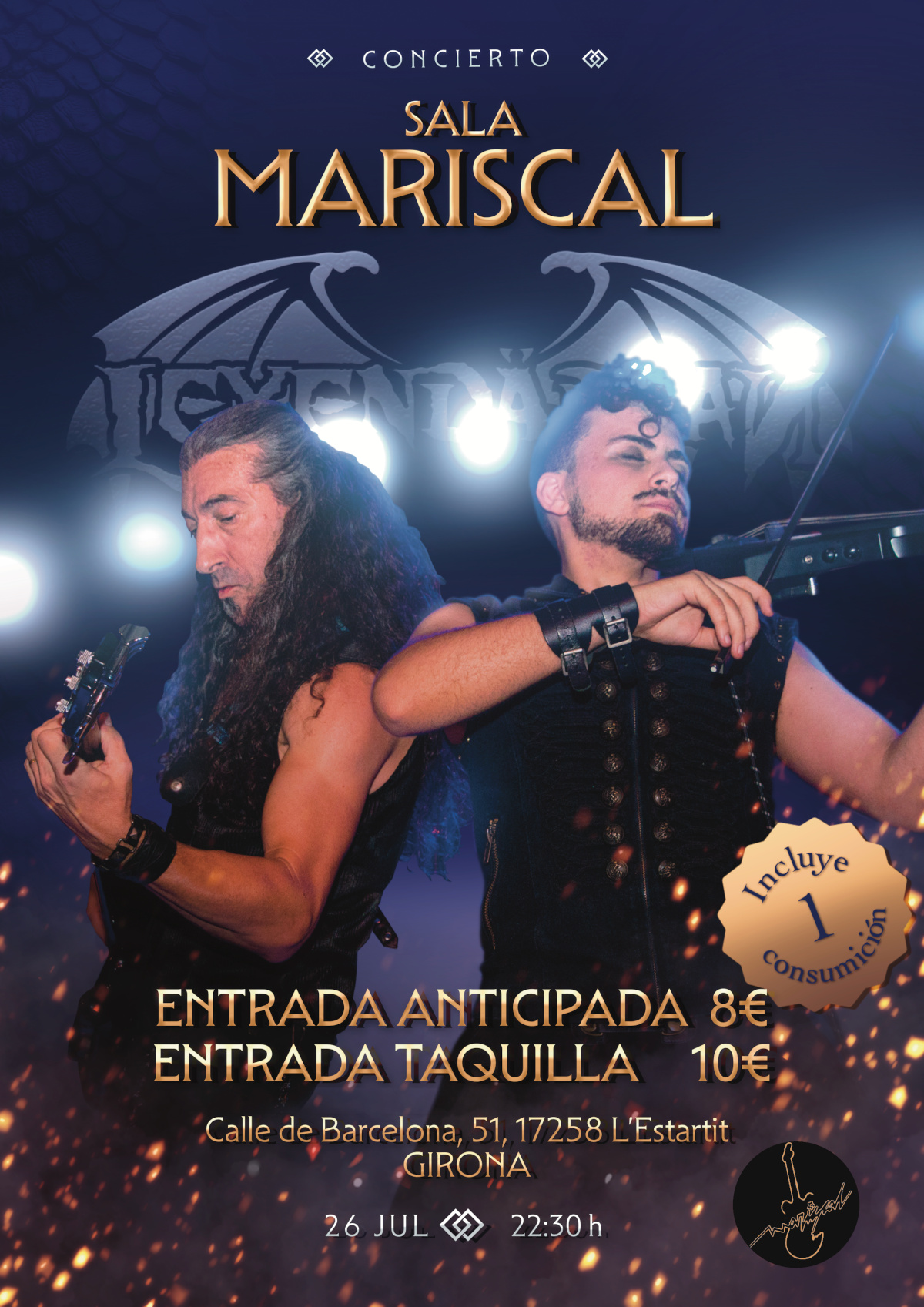 Cartel concierto en sala Mariscal de l'Estartit