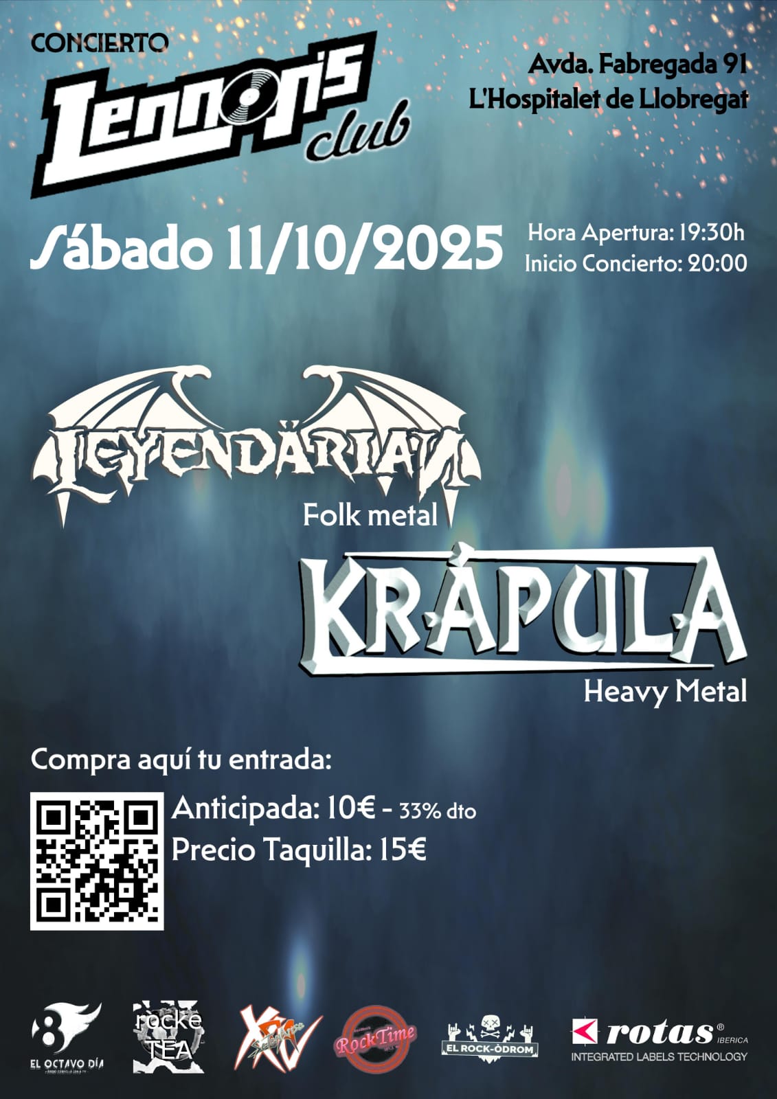 Krápula + Leyendarian en sala Lennon's