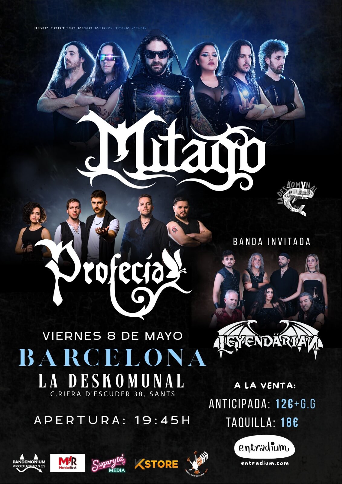 Cartel presentación disco de Mitago
